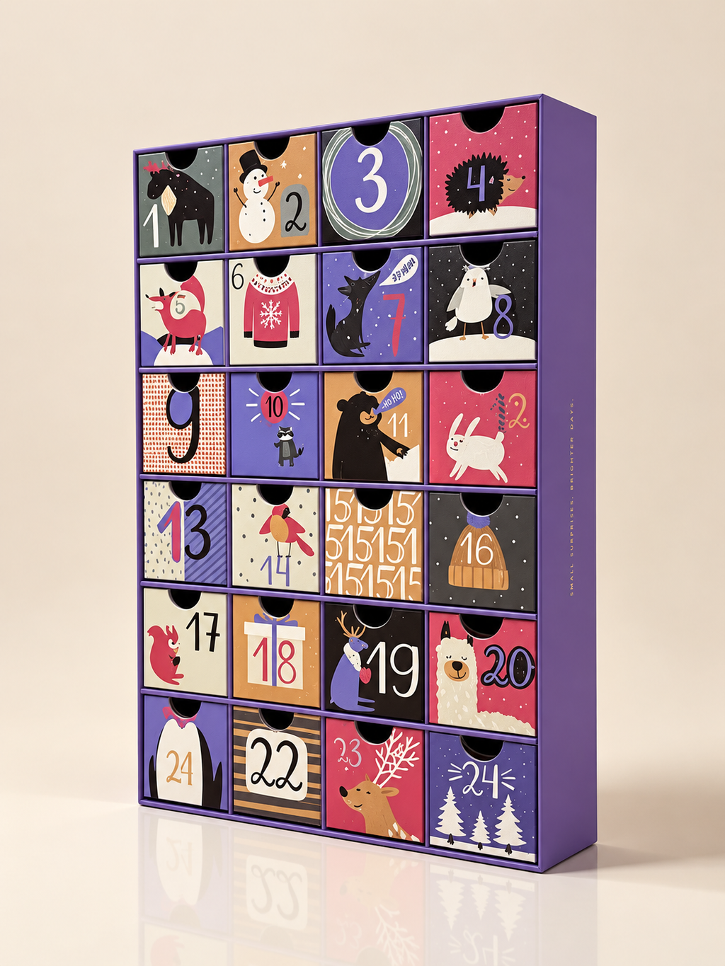 Classic 24-Day Drawer Advent Calendar Boxes