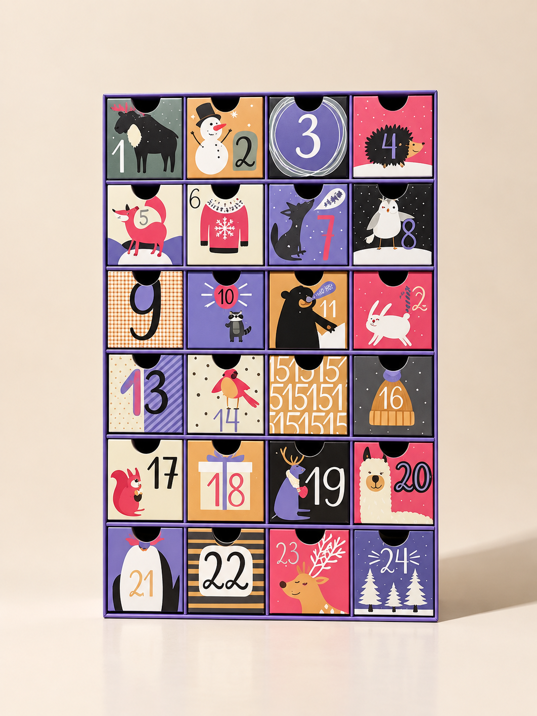 Classic 24-Day Drawer Advent Calendar Boxes